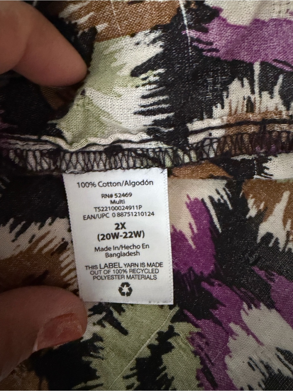 Terra Sky 100% Cotton Boho Hawaiian Fairy Vibe Ruffle Flutter Sleeve 2X - Picture 5 of 9